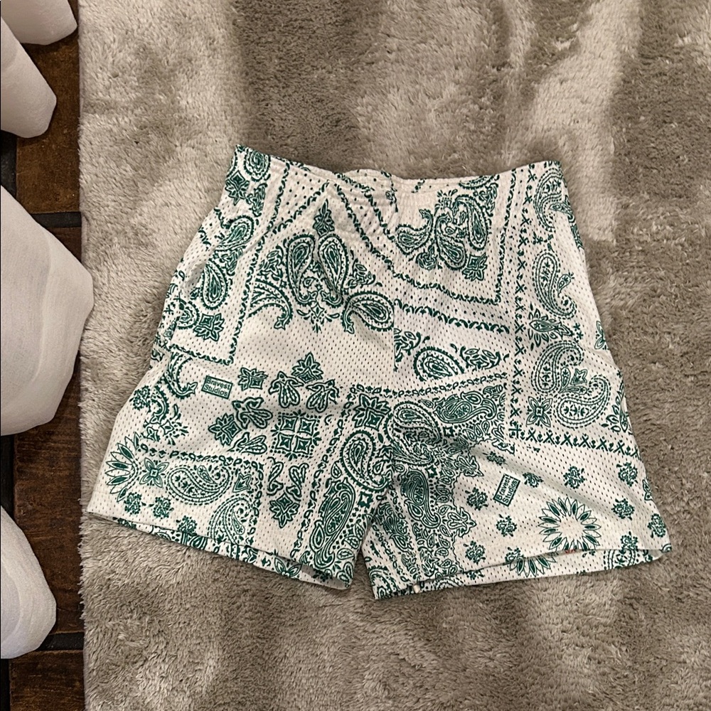 Bravest Studios High Waist Green Paisley Men's Shorts brand new